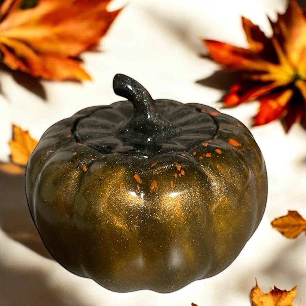 Resin Decorative Pumpkin Trinket Box Handcrafted